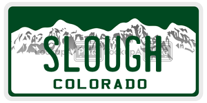 SLOUGH  license plate in CO
