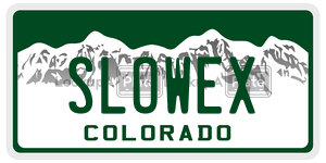 SLOWEX license plate in Colorado