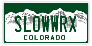 SLOWWRX  license plate in CO