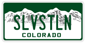 SLVSTLN  license plate in CO