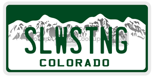 SLWSTNG  license plate in CO