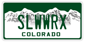 SLWWRX  license plate in CO