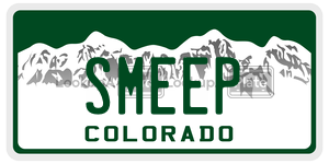 SMEEP  license plate in CO