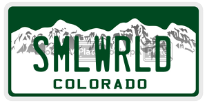 SMLWRLD  license plate in CO