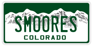SMOORES  license plate in CO