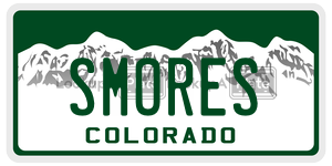 SMORES  license plate in CO