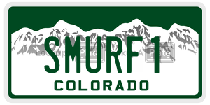 SMURF1  license plate in CO