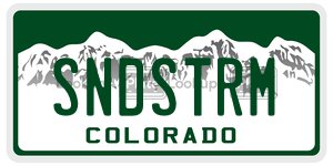 SNDSTRM  license plate in CO