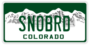 SNOBRD license plate in Colorado