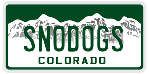 SNODOGS  license plate in CO