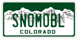 SNOMOBL  license plate in CO