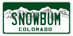 SNOWBUM  license plate in CO