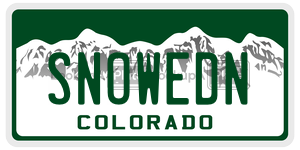 SNOWEDN  license plate in CO