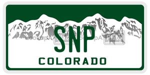 SNP  license plate in CO
