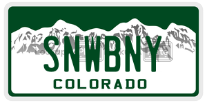 SNWBNY  license plate in CO
