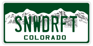 SNWDRFT  license plate in CO