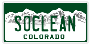 SOCLEAN  license plate in CO