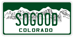 SOGOOD  license plate in CO