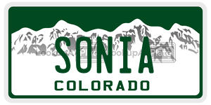 SONIA  license plate in CO