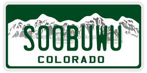 SOOBUWU  license plate in CO