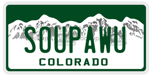 SOUPAWU  license plate in CO
