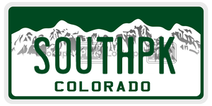 SOUTHPK  license plate in CO