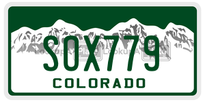 SOX779  license plate in CO