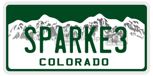 SPARKE3  license plate in CO