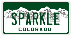 SPARKLE license plate in Colorado