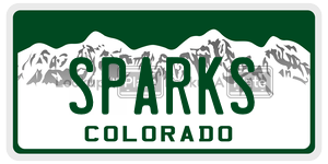 SPARKS license plate in Colorado