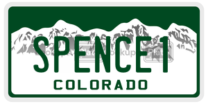 SPENCE1 license plate in Colorado