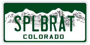 SPLBRAT  license plate in CO