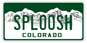 SPLOOSH license plate in Colorado