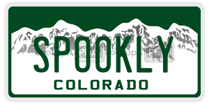 SPOOKLY  license plate in CO