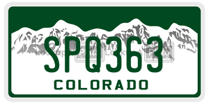 SPQ363  license plate in CO