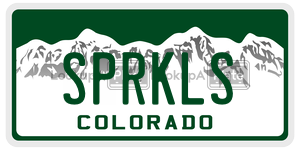 SPRKLS  license plate in CO