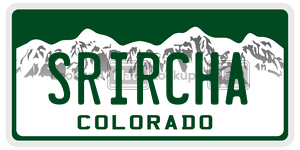 SRIRCHA  license plate in CO