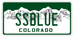 SSBLUE  license plate in CO