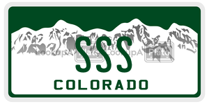 SSS  license plate in CO