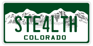 STE4LTH  license plate in CO