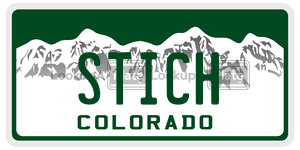 STICH  license plate in CO
