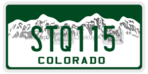 STQ115  license plate in CO