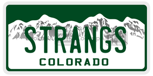 STRANGS  license plate in CO