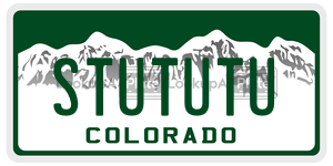 STUTUTU  license plate in CO