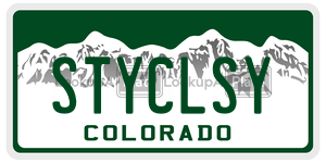 STYCLSY  license plate in CO