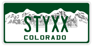 STYXX  license plate in CO