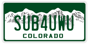 SUB4UWU  license plate in CO