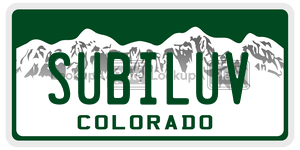 SUBILUV  license plate in CO