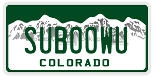 SUBOOWU license plate in Colorado