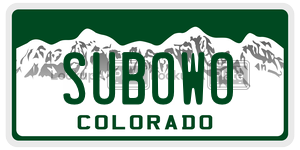 SUBOWO  license plate in CO